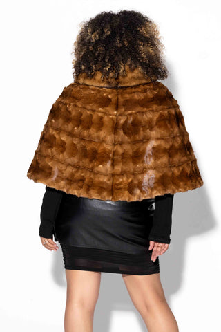 whisky sheared sectioned mink fur stole