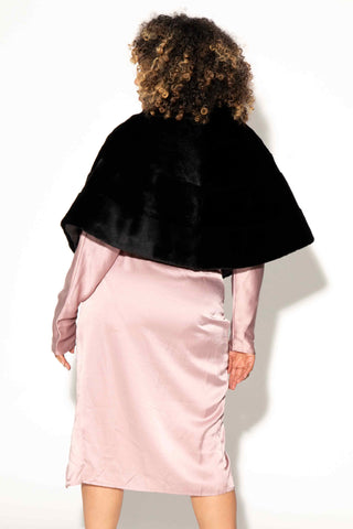 black sheared mink fur stole