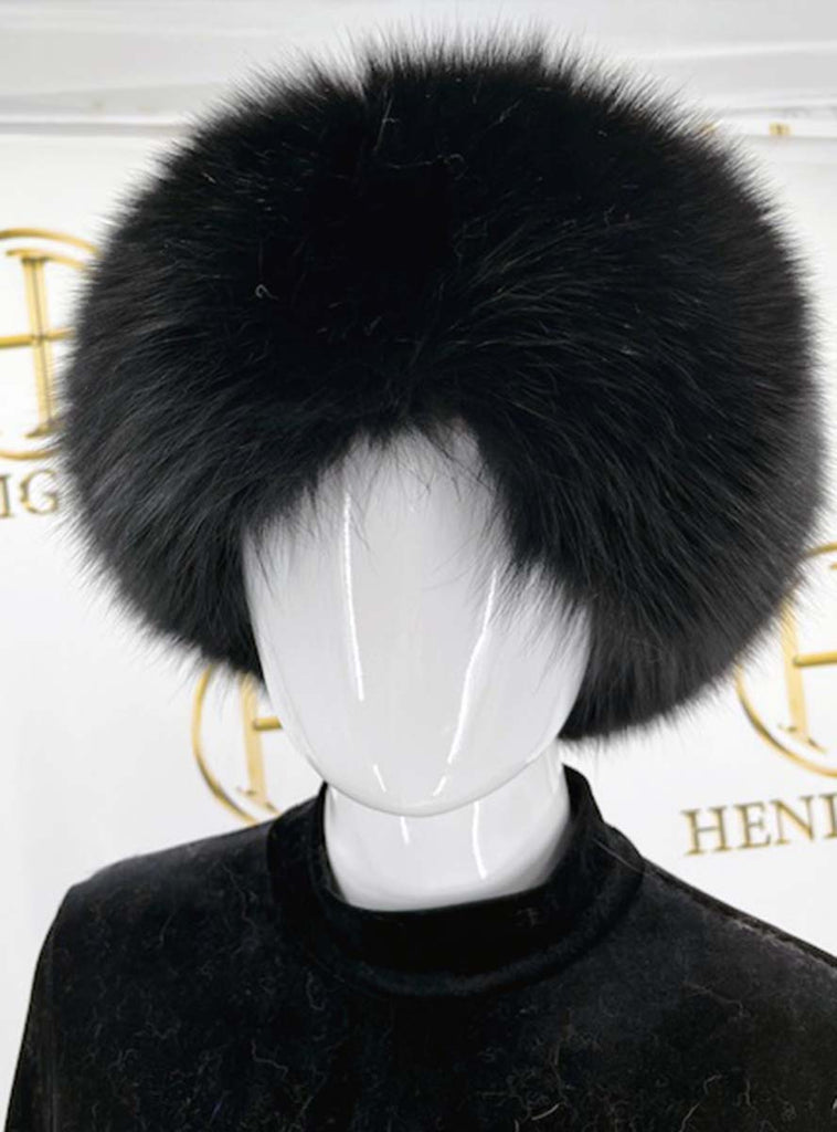 ranch mink fur hat with black fox trim