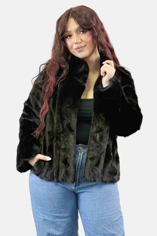 ranch sectioned mink fur jacket