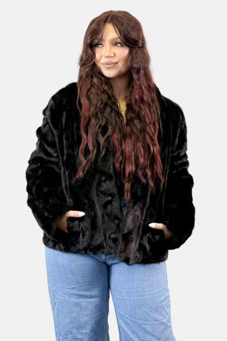 ranch sectioned mink fur jacket
