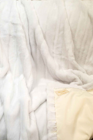 Full Skin white Mink Fur Blanket.