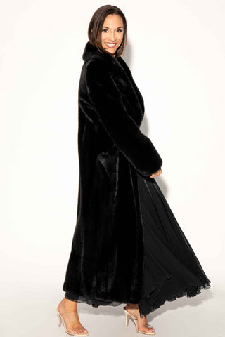 blackglama ranch mink fur coat with notch collar