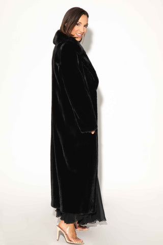 blackglama ranch mink fur coat with notch collar