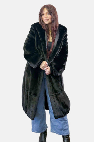NAFA Ranch Mink Fur 7/8 Coat with Full Fur Hood