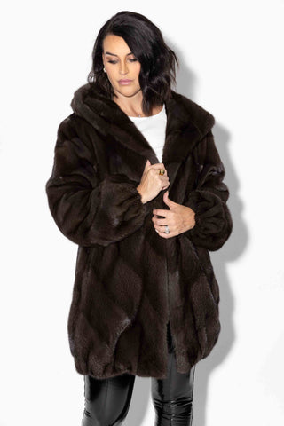 NAFA Lunaraine Mink Fur Jacket with Hood