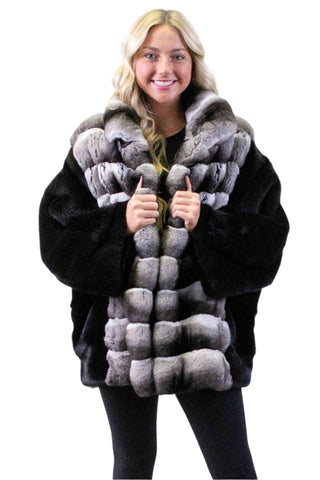 blackglama ranch mink fur & chinchilla fur jacket - fur clearance