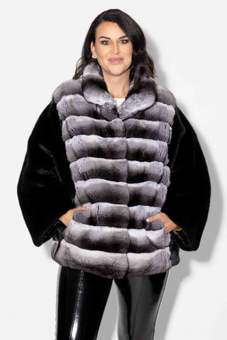 Blackglama Ranch Mink Fur & Chinchilla Fur Jacket