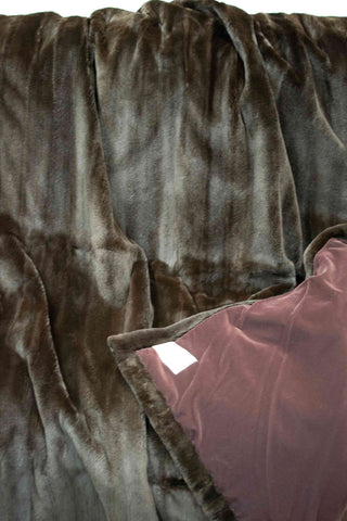 brown sheared mink fur blanket