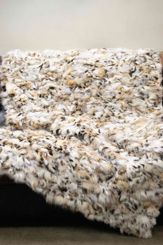 lynx bobcat fur blanket