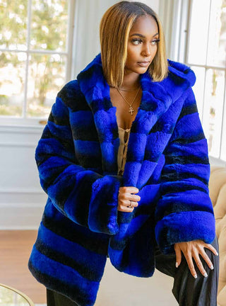 Rex Rabbit Fur Jacket with Hood.