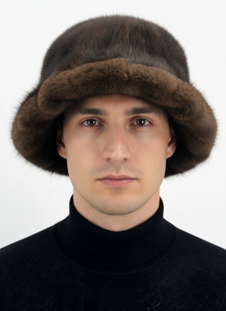 Men's Mink Fur Bucket Hat.