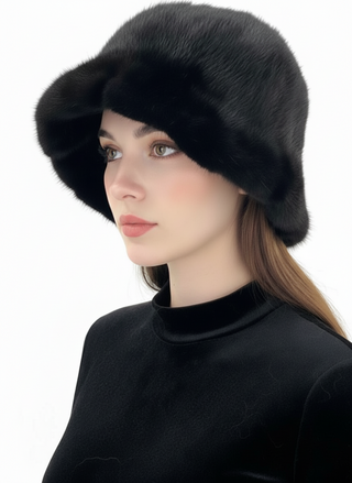women's ranch mink fur bucket hat
