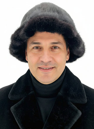 men's Mink Fur Bucket Hat.