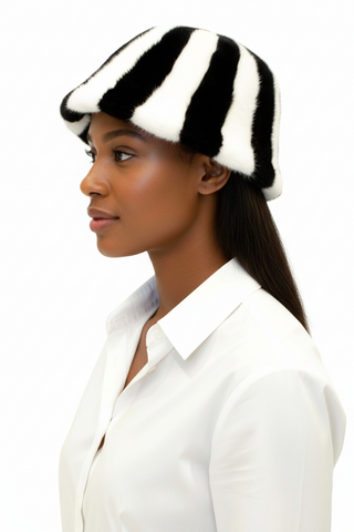 Women's Mink Fur Bucket Hat.
