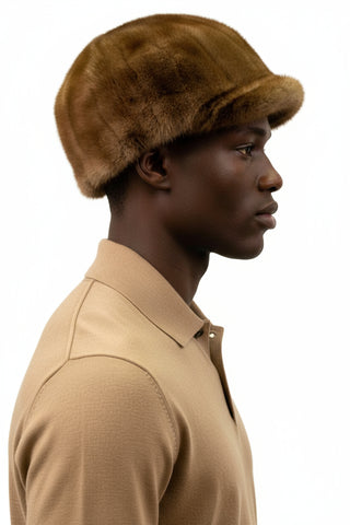 demi buff men's mink fur baseball cap