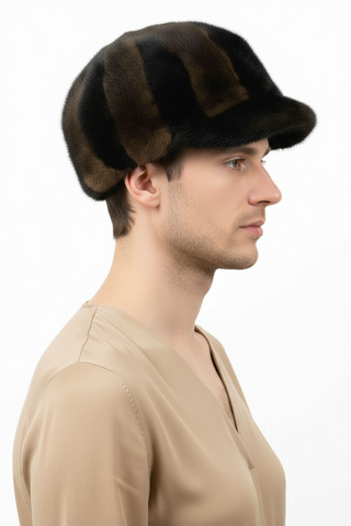 ranch and demi buff men's mink fur baseball cap