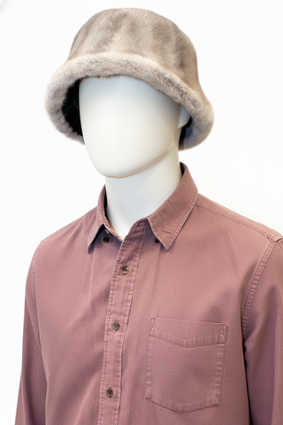 women's Mink Fur Bucket Hat.