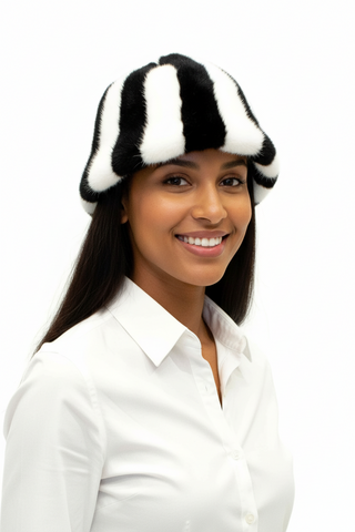 Women's Mink Fur Bucket Hat-RQWH