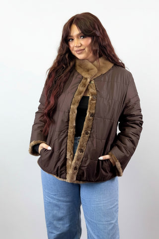 pastel reversible sheared sectioned mink fur jacket