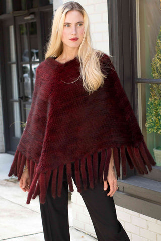 Knitted Mink Fur Poncho.