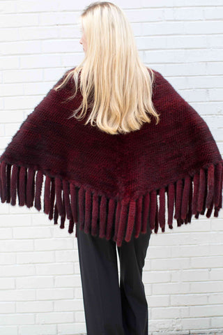 Knitted Mink Fur Poncho.