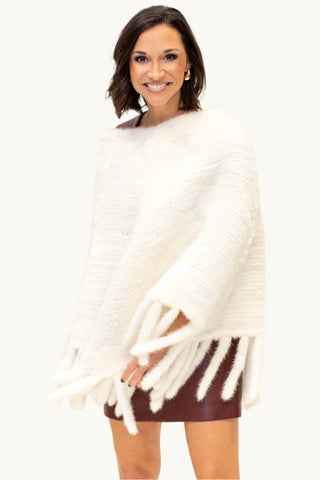 Knitted Mink Fur Poncho.