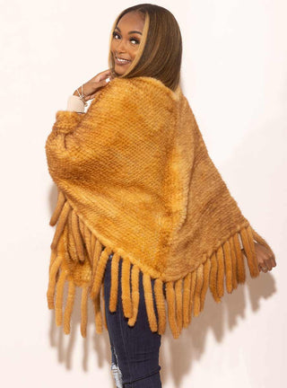 Knitted Mink Fur Poncho.