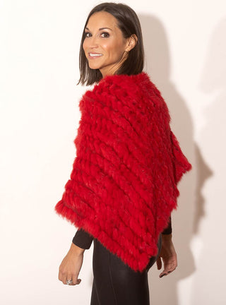 Knitted Rabbit Fur Poncho.