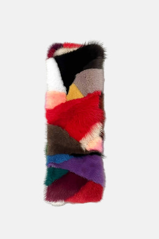 multicolor mink fur headband