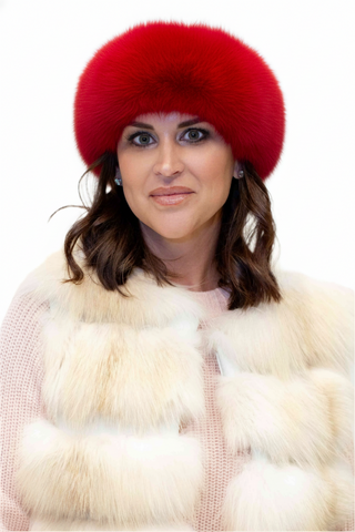 red fox fur headband