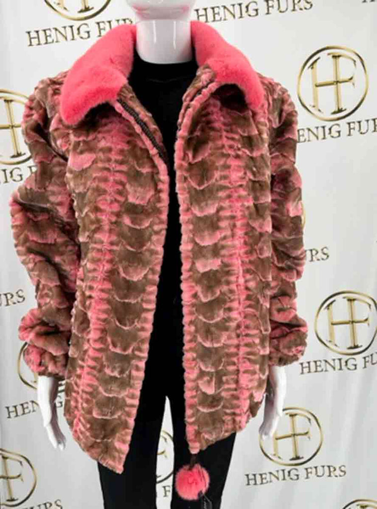 pink mink fur jacket