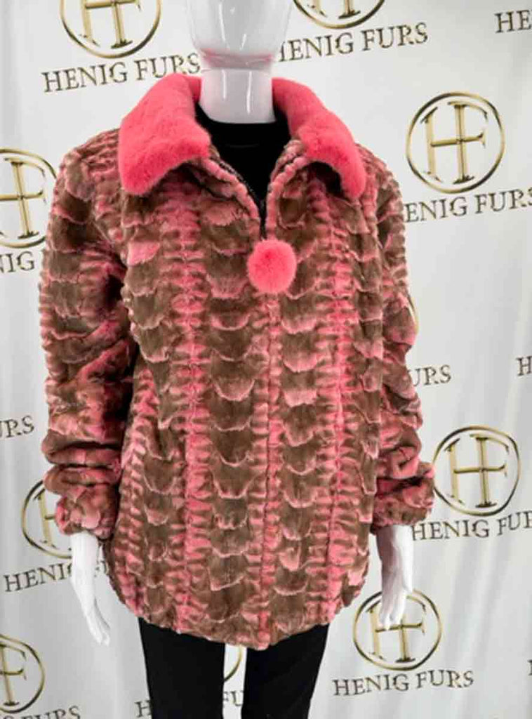 pink mink fur bomber jacket