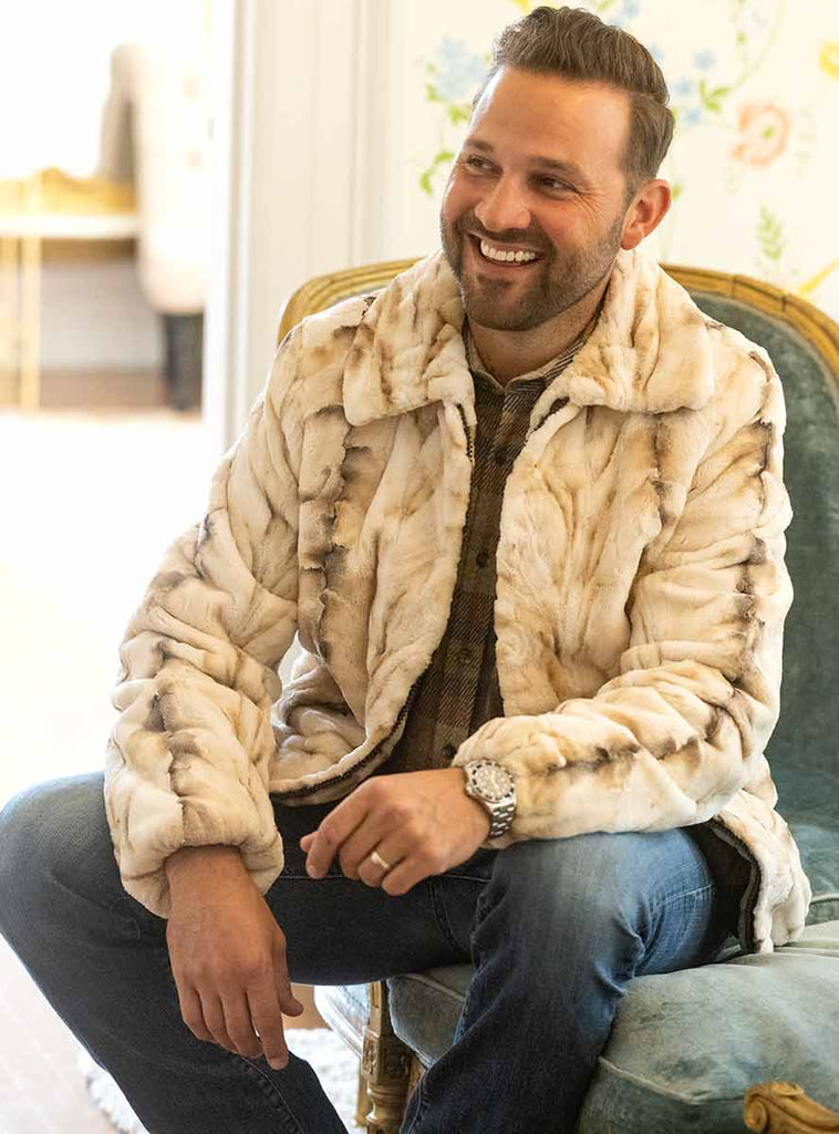 men's mink fur bomber jacket