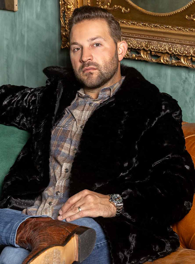 men's mink fur bomber jacket