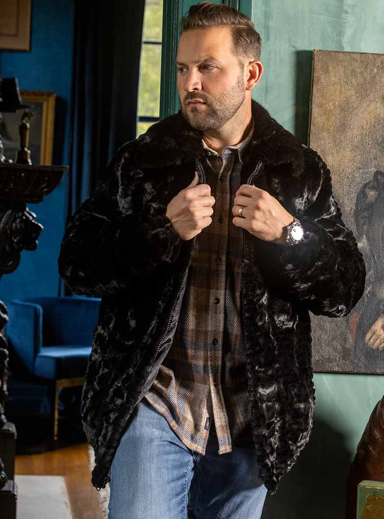 men's mink fur bomber jacket