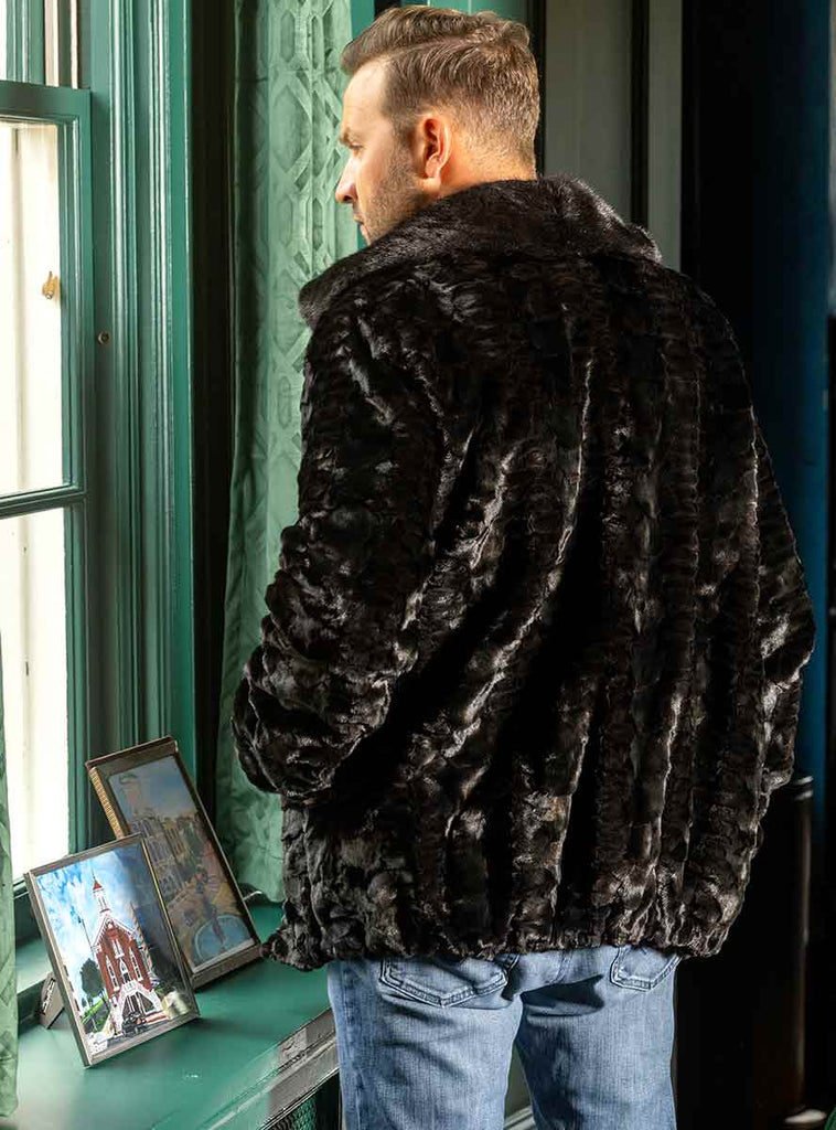 men's mink fur bomber jacket
