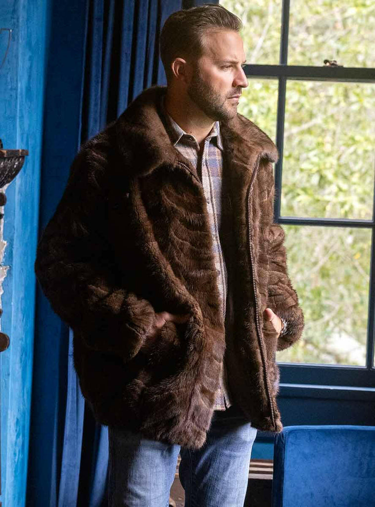 Men's Demi Buff Mink Fur Bomber Jacket