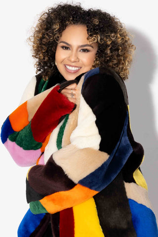 Multicolor Reversible Shearling Sheepskin Jacket