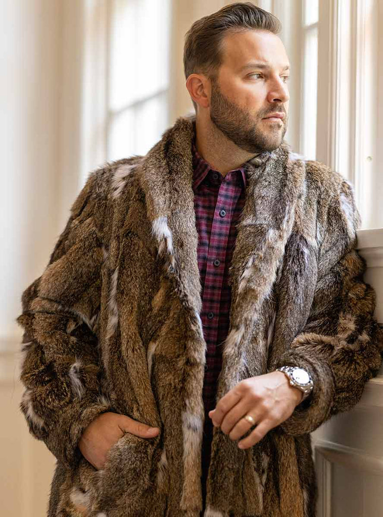 Men's Lynx Bobcat Fur Coat