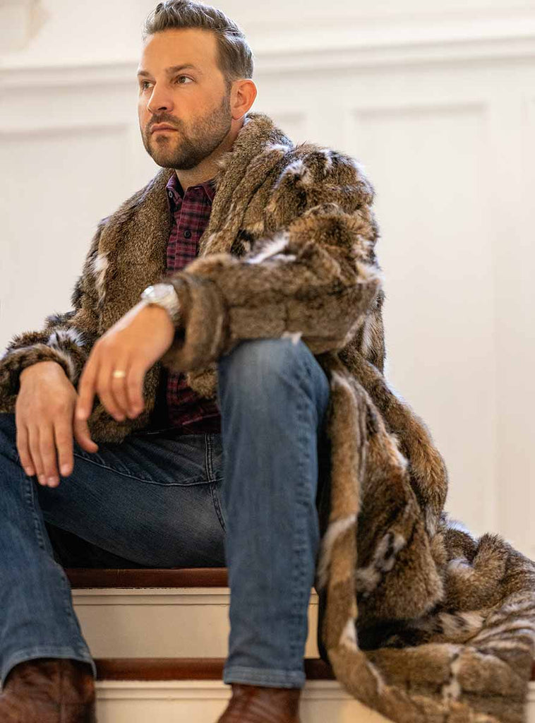 Men's Bobcat Lynx Fur Coat