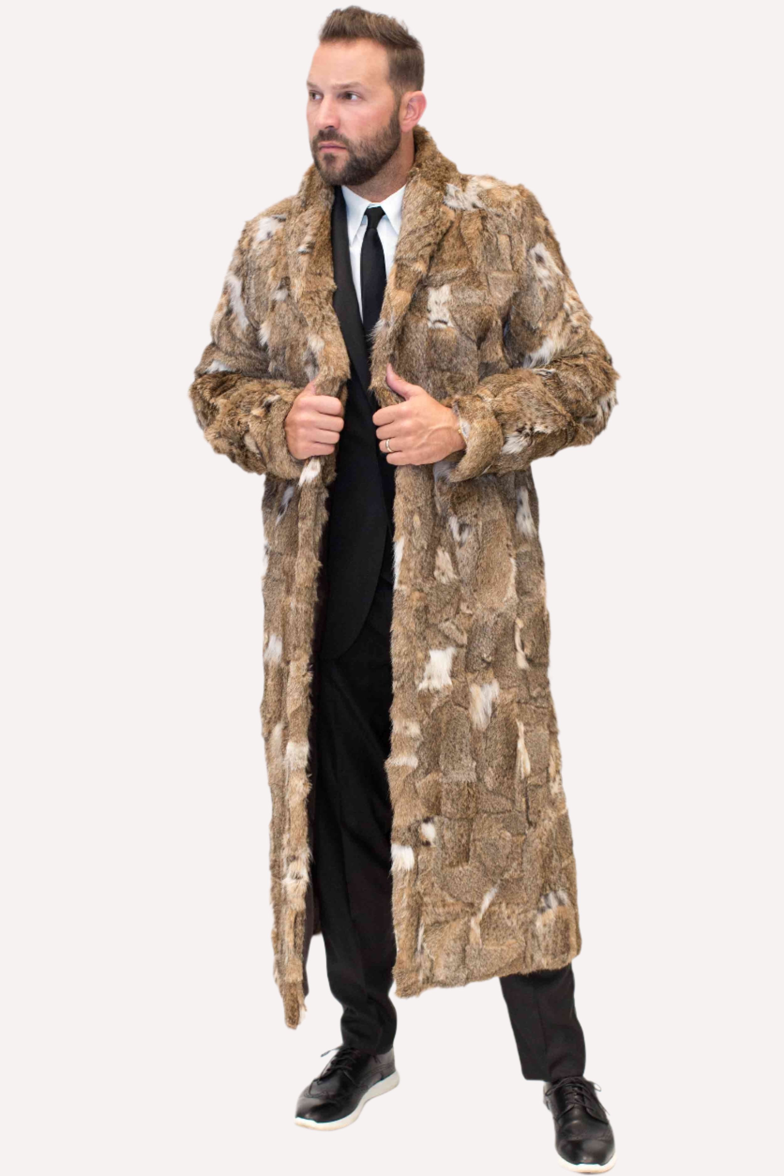 Men's Sectioned Bobcat Fur Coat – Henig Furs - Main Image