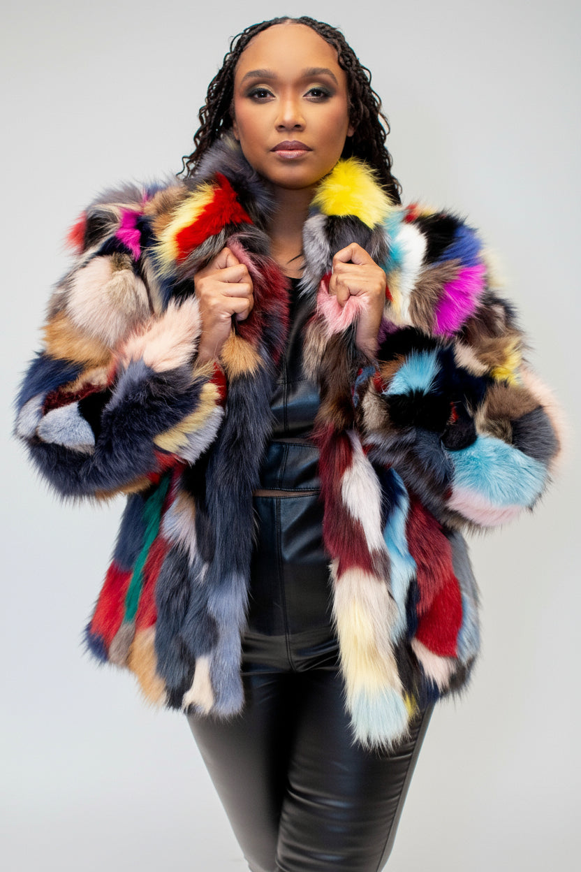 Sectioned Fox Fur Jacket – Henig Furs - Main Image
