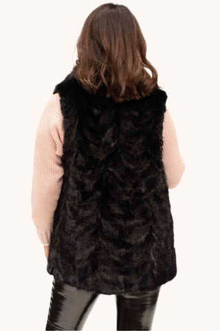 Mink Fur Vest with Shawl Collar.