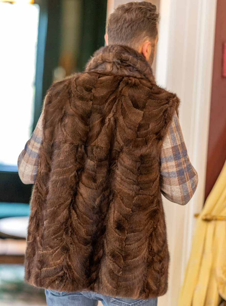 men's mink fur vest
