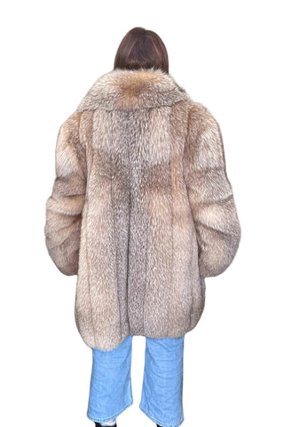 crystal full skin fox fur stroller