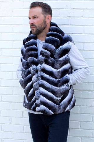 Men's Chinchilla Fur Vest.