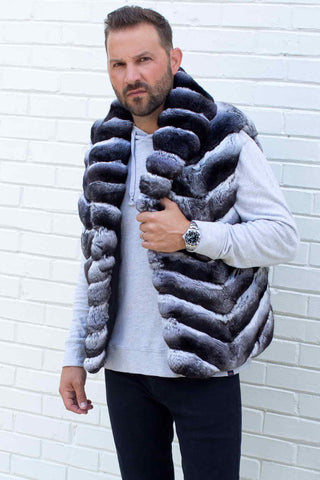Men's Chinchilla Fur Vest.
