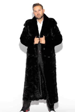Custom Made Men's Double Breasted Mink Fur Coat.