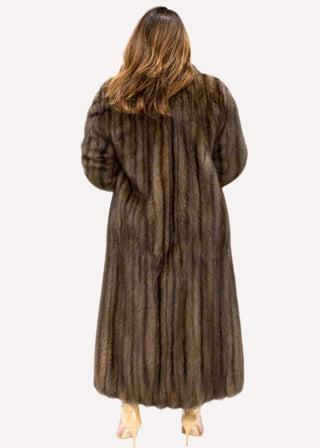 Russian Sable Fur Coat with Shawl Collar.
